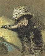 James Tissot Pastel Portraits such as Berthe and his La Femme a Paris series represent Tissot's final works before his religious conversion (nn01) oil painting artist